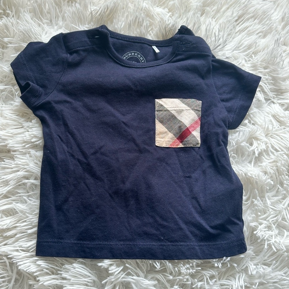 Burberry Blue and Red Short Sleeve Tee